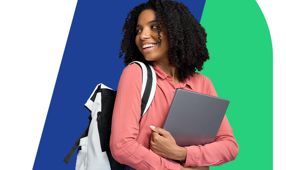 Woman looking at her phone smiling