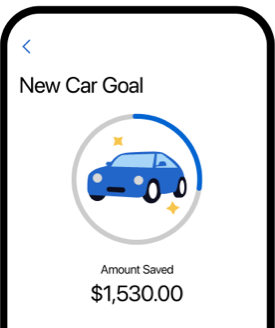 image of a phone screen depicting a savings goal